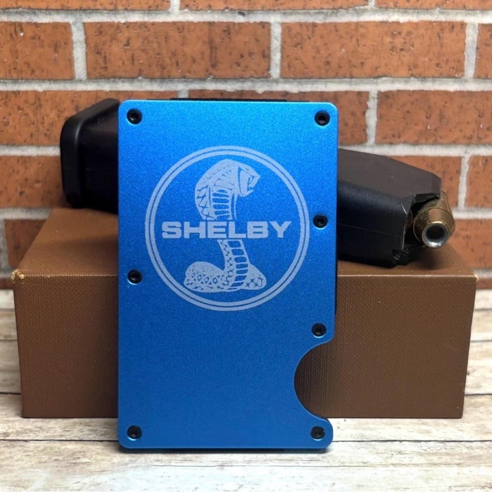 Tactical Minimalist Metal Ford Shelby Wallet , RFID Card Holder Cobra Wallet.